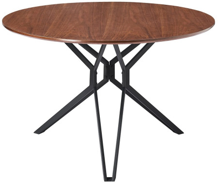 Стол ESF DT-62walnut/black(d120)