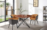 Стол ESF DT-62walnut/black(d120)