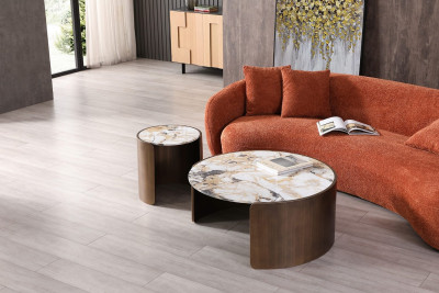 Стол журнальный ESF CT3095CL(D90)white/bronze