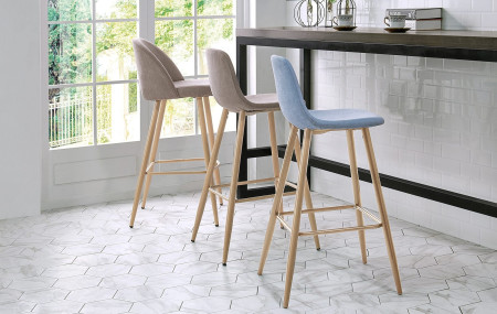 Стул барный ESF DC350B blue/wood 3052-4